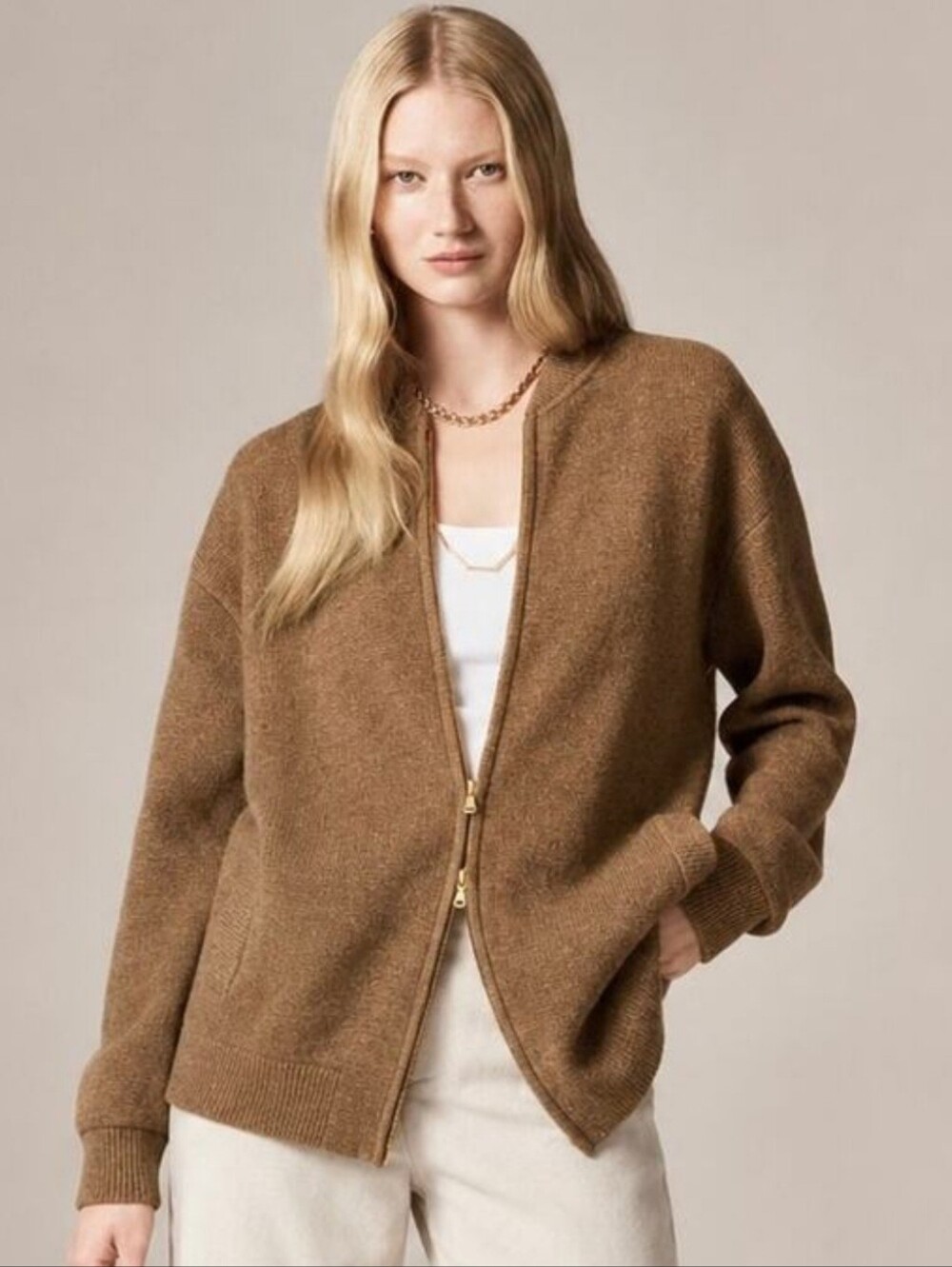 J Crew Lambswool-Blend Flight Sweater - Size Small, EUC